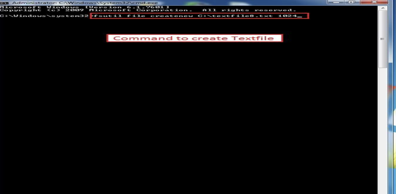 command to create text file